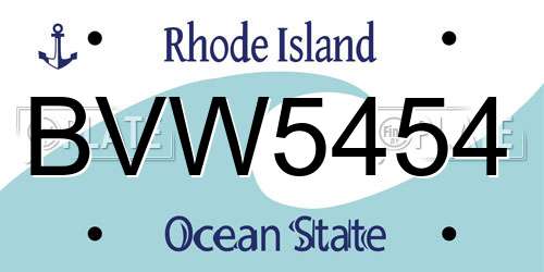 BVW5454 Rhode Island License Plate
