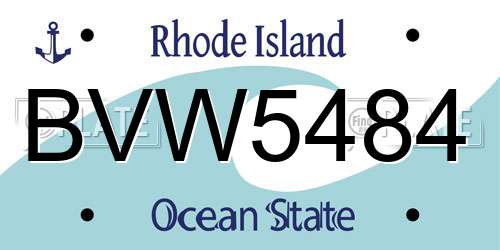 BVW5484 Rhode Island License Plate