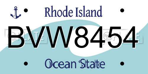 BVW8454 Rhode Island License Plate
