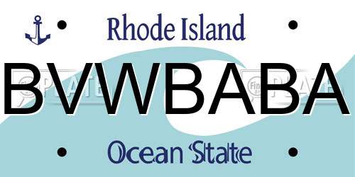 BVWBABA Rhode Island License Plate