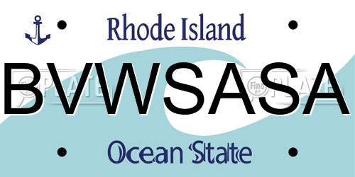 BVWSASA Rhode Island License Plate