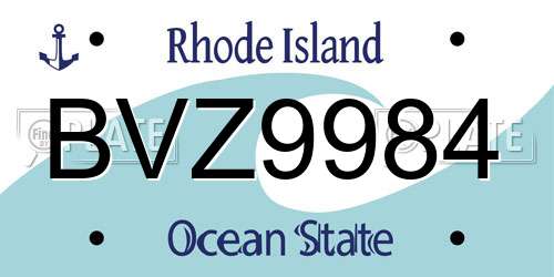 BVZ9984 Rhode Island License Plate