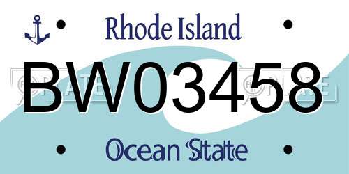 BW03458 Rhode Island License Plate