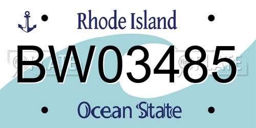 BW03485 Rhode Island License Plate