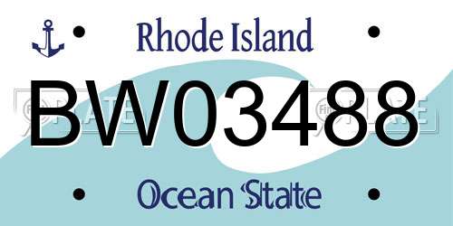BW03488 Rhode Island License Plate