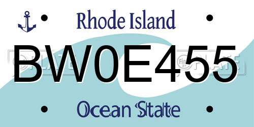 BW0E455 Rhode Island License Plate