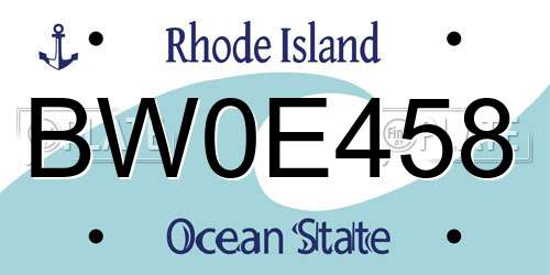BW0E458 Rhode Island License Plate