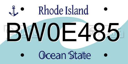 BW0E485 Rhode Island License Plate
