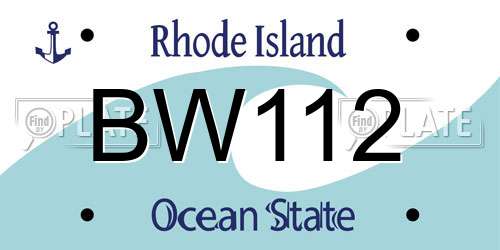 BW112 Rhode Island License Plate
