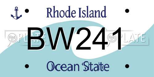 BW241 Rhode Island License Plate