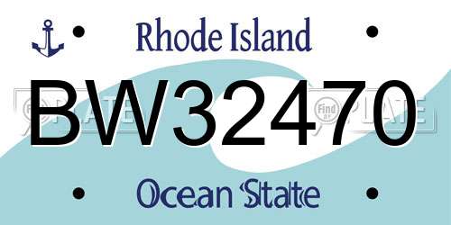 BW32470 Rhode Island License Plate
