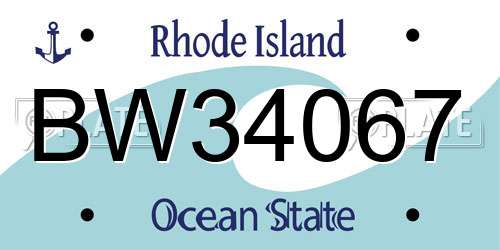 BW34067 Rhode Island License Plate