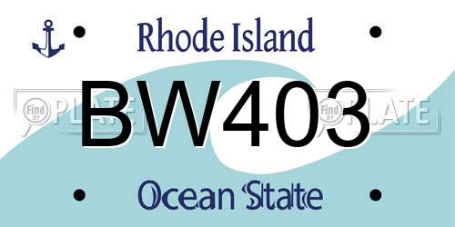 BW403 Rhode Island License Plate