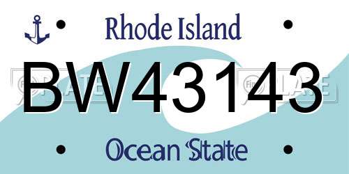 BW43143 Rhode Island License Plate