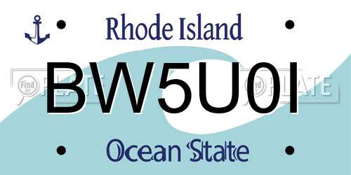 BW5U0I Rhode Island License Plate