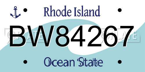 BW84267 Rhode Island License Plate