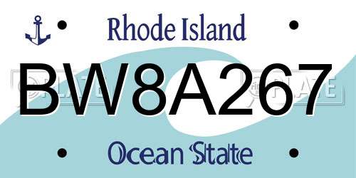 BW8A267 Rhode Island License Plate