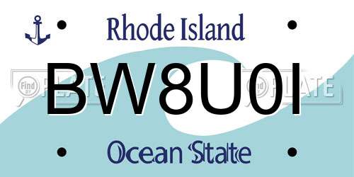 BW8U0I Rhode Island License Plate