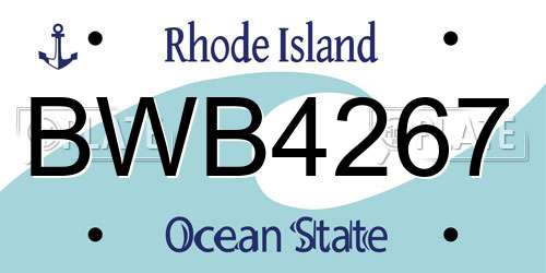 BWB4267 Rhode Island License Plate
