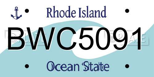 BWC5091 Rhode Island License Plate