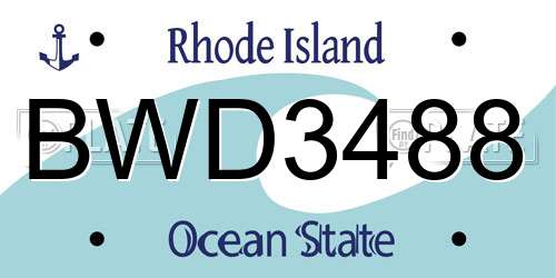 BWD3488 Rhode Island License Plate