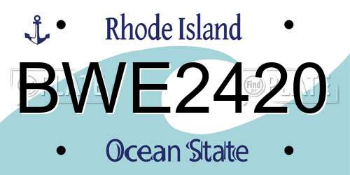 BWE2420 Rhode Island License Plate
