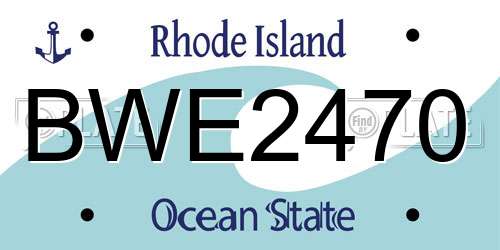 BWE2470 Rhode Island License Plate