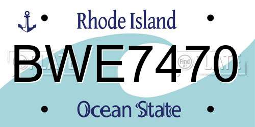 BWE7470 Rhode Island License Plate