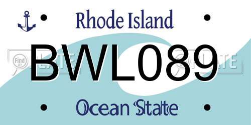 BWL089 Rhode Island License Plate
