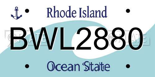 BWL2880 Rhode Island License Plate