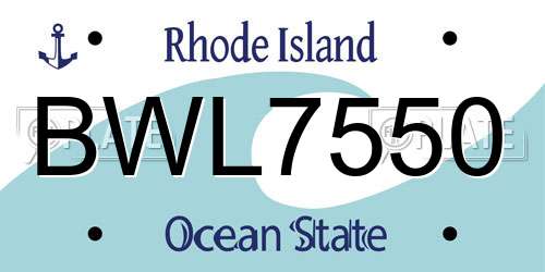 BWL7550 Rhode Island License Plate