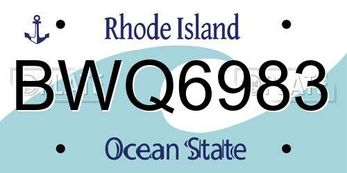 BWQ6983 Rhode Island License Plate