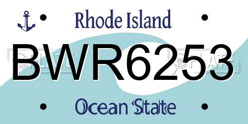 BWR6253 Rhode Island License Plate