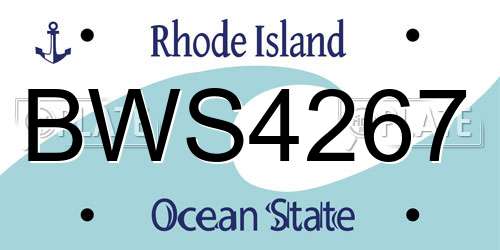 BWS4267 Rhode Island License Plate