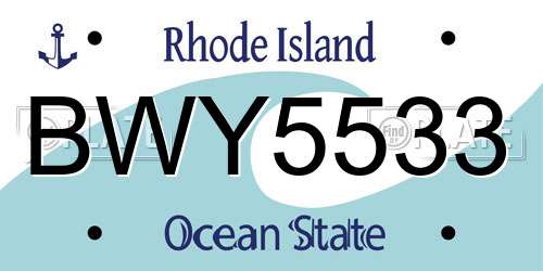 BWY5533 Rhode Island License Plate