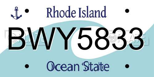 BWY5833 Rhode Island License Plate
