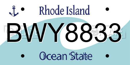 BWY8833 Rhode Island License Plate