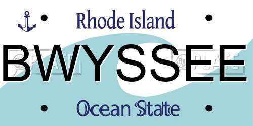BWYSSEE Rhode Island License Plate