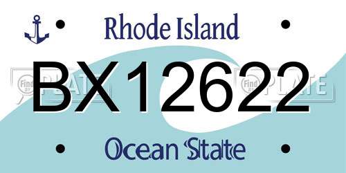 BX12622 Rhode Island License Plate