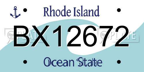 BX12672 Rhode Island License Plate
