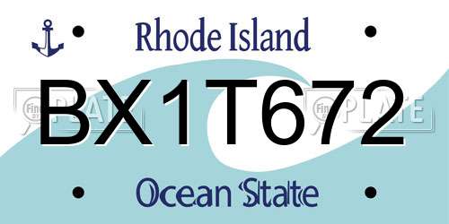 BX1T672 Rhode Island License Plate