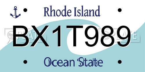 BX1T989 Rhode Island License Plate