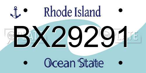 BX29291 Rhode Island License Plate