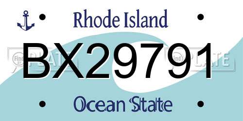 BX29791 Rhode Island License Plate