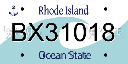 BX31018 Rhode Island License Plate