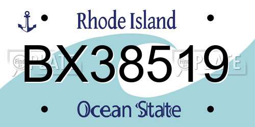 BX38519 Rhode Island License Plate