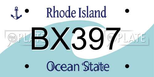 BX397 Rhode Island License Plate