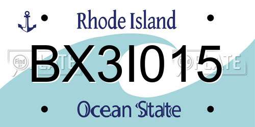 BX3I015 Rhode Island License Plate