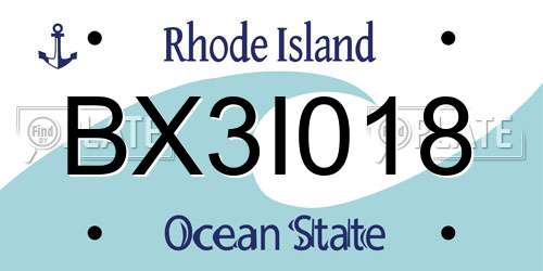 BX3I018 Rhode Island License Plate