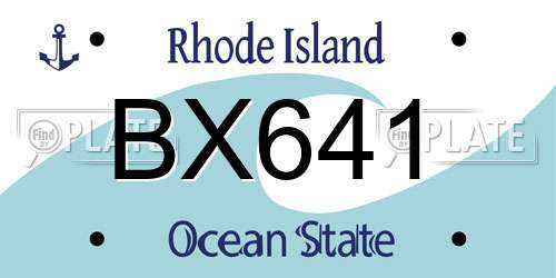 BX641 Rhode Island License Plate